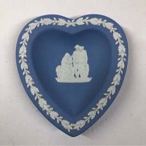 Wedgwood Blue Jasperware Heart Ring & Trinket Saucer Tray Wedgewood Jasper.